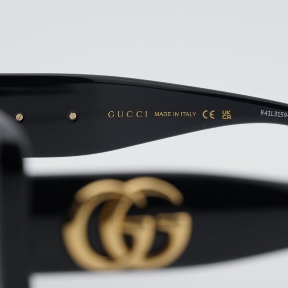 Gucci GG1975S 001 Sunglasses Shiny Black Square Frame, Red Gradient Lenses main image 9